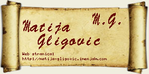 Matija Gligović vizit kartica